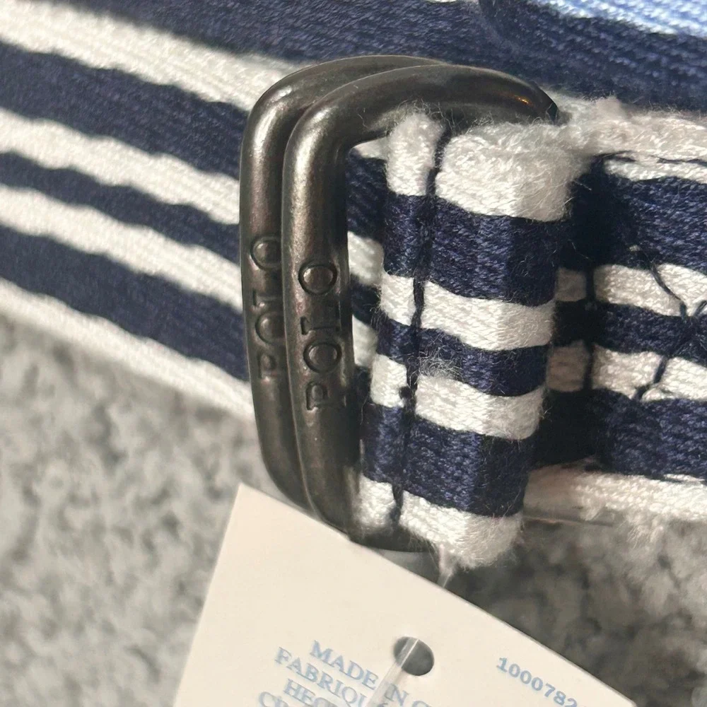 Polo Ralph Lauren Belts 2 Striped D-Ring OS Blue Toddler Preppy Nautical Baby